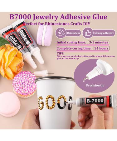 Buy Resin Jelly Rhinestones & B7000 Glue | 2 Gold Flatback Crystal Boxes for DIY Crafts Tumblers and More - Perfect for Clothing Shoes and Manicure - Buy Online on GoSupps.com