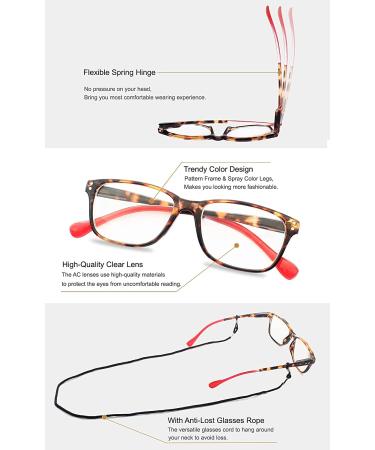 Stylish 2.0 Reading Glasses for Women and Men - 5 Pack with Sunglasses Reader and Spring Hinge in Assorted Colors - Buy Online on GoSupps.com