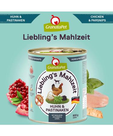 Granatapet Liebling's Mealing Chicken & Parsnip - Grain-Free Wet Dog Food (6 x 800g) - Healthy Sugar-Free Single Feed - Buy Online on GoSupps.com
