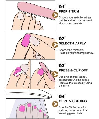 Ebanku 32 PCS Semi Cured Gel Nail Strips for Toenails - Full Wraps with Adhesive Stickers and Nail File - UV/LED Lamp Required - Buy Online on GoSupps.com