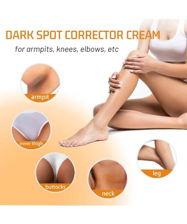 Dark Spot Corrector Cream for Inner Thighs, Legs, Underarms & Knees - Natural Formula - 2pcs - Buy Online on GoSupps.com