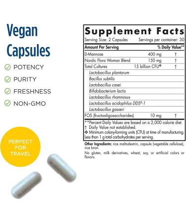 Nordic Naturals Flora Probiotic for Women - 15 Billion CFU, 60 Capsules - Buy Online on GoSupps.com