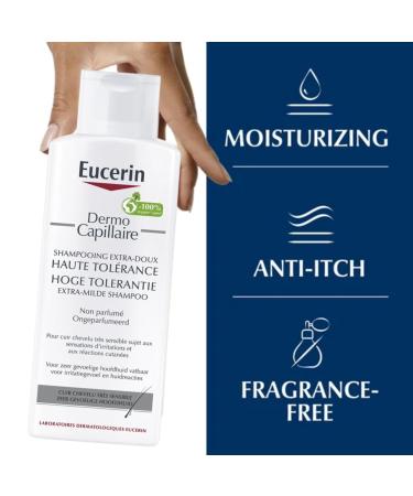 Buy Eucerin Dermo Capillary Shampoo Extra Tolerability 250ML & Microfiber Hair Towel Wrap - Fast Drying Hair Turbans for Women | Anti-Frizz Solution for Curly Hair - Buy Online on GoSupps.com
