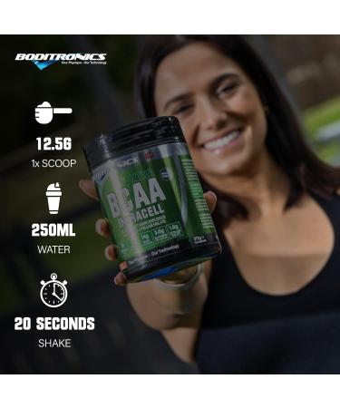 Boditronics BCAA Intracell Xtra Branched Chain Amino Acid Supplement with Vitamin B6 & B3 Immune Booster Electrolytes Amino Energy Drink Powder (Forest Berries 375g) Forest Berries 375g - Buy Online on GoSupps.com