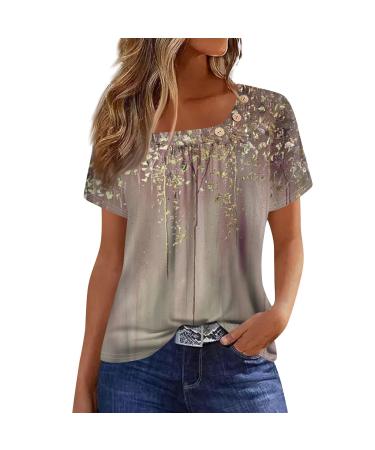 T-shirts for women asymmetrical excerpt summer blouse shortarm flower pattern basic shirt loose shirt blouse festive tops button strip sports shirt light running shirt musselin blouse 3xl khaki