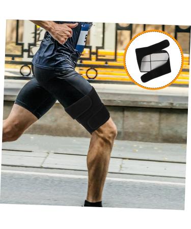 Thigh Leggings & Hamstring Brace for Women | Adjustable Compression Sleeve & Support for Groin Strain | Dance Pads in Black Spandex - Buy Online on GoSupps.com