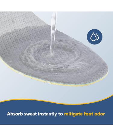 Thin Shoe Inserts - 3-Layer Latex Foam Memory Insoles - Cuttable & Washable - 6 Pairs (3 Black + 3 Gray) - Men 4-10 Women 5-12 - Buy Online on GoSupps.com