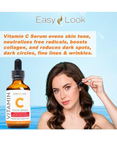 Vitamin C Face Serum - Anti-Aging & Dark Spot Treatment for Even Skin Tone Fine Lines & Wrinkles - 2 Fl Oz - Buy Online on GoSupps.com