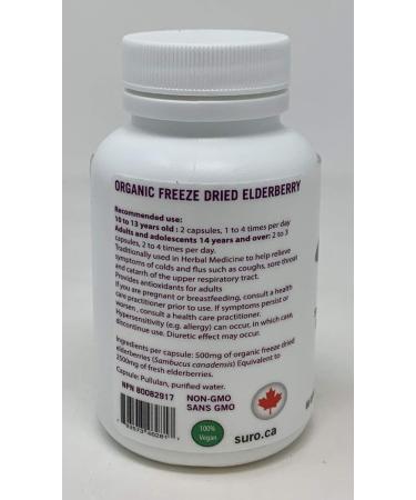 SURO Organic Canadian elderberry capsules 60 count - Buy Online on GoSupps.com
