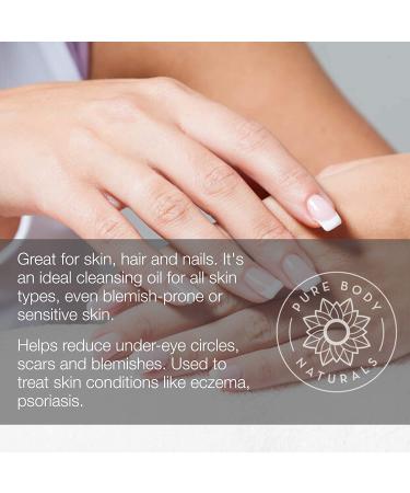 Pure Body Naturals Sweet Almond Oil 4 fl oz - Cold Pressed, 100% Pure for Hair, Skin, Nails, Massage - Carrier Oil - Buy Online on GoSupps.com