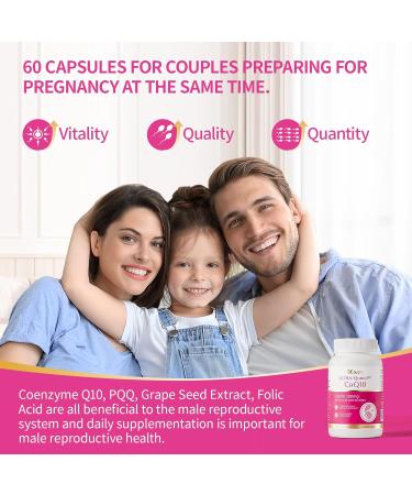 DRAUSTIN Coenzyme Q10 Preparation for Pregnancy Reduction 200mg Mitochondrial PQQ Folic Acid Imported from The United States, 60 Count - Buy Online on GoSupps.com