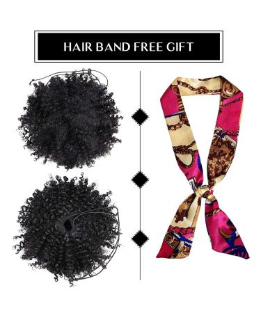 2Pcs Afro Puff Drawstring Ponytail | Kinky Curly Synthetic Hairpiece - Ombre Color for Black Women - Buy Online on GoSupps.com