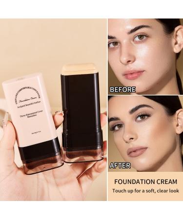  AmourGlint Foundation & Makeup Stick - 2 in 1 Multifunction Pen with Built-in Brush Full Coverage for All Skin Types Durable Natural Finish (#2 20g) - Buy Online on GoSupps.com