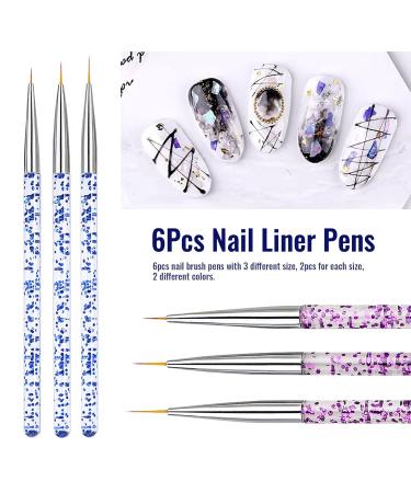Hanyousheng 6-Piece Nail Design Brush Set | Professional Acrylic Nail Art & Liner Brushes for DIY Nail Salon Design - Buy Online on GoSupps.com