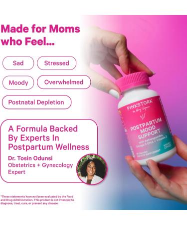 Pink Stork Total Postnatal Multivitamin + Postpartum Mood Support - Folate B12 Ashwagandha Chamomile Support Nutrition Postpartum Mood and Stress Bundle - Buy Online on GoSupps.com