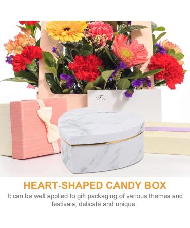 Marble Pattern Heart Shape Paper Present Boxes - 3 Pcs for Valentines Day & Birthday Gifts (White) - Buy Online on GoSupps.com
