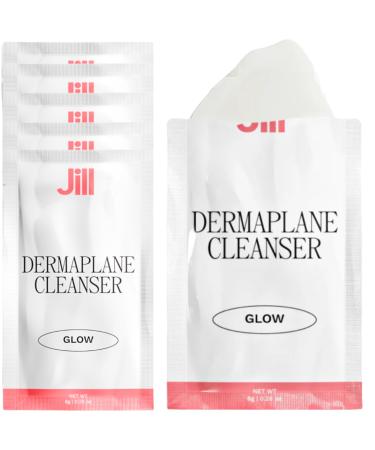 JILL Dermaplane Cleanser Sachets (6-Pack) Fragrance-Free Facial Cleanser for Dermaplaning Prep Gentle Non-Stripping Face Wash Removes Makeup & Oil Single-Use .28 oz Packs