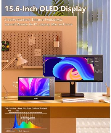 INNOCN Portable Monitor 15.6" OLED 1080P FHD USB C Laptop Monitor HDMI Computer Display HDR Gaming Monitor w/Detachable Stand & Speakers - 15A1F - Buy Online on GoSupps.com