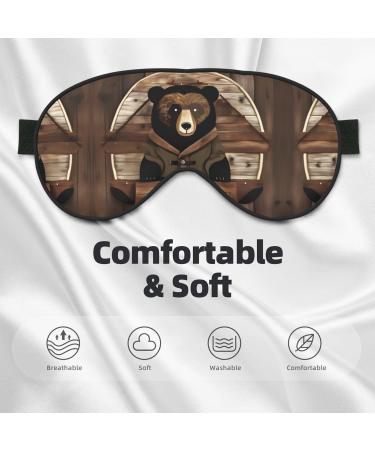 Buy Rustic Bear Eye Mask | Soft Elastic & Adjustable Sleep Mask for Men & Women | Nighttime Comfort in Black - Buy Online on GoSupps.com