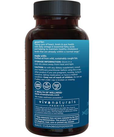 Viva Naturals Omega 3 Fish Oil - 180 Capsules for Heart & Joint Health - Buy Online on GoSupps.com