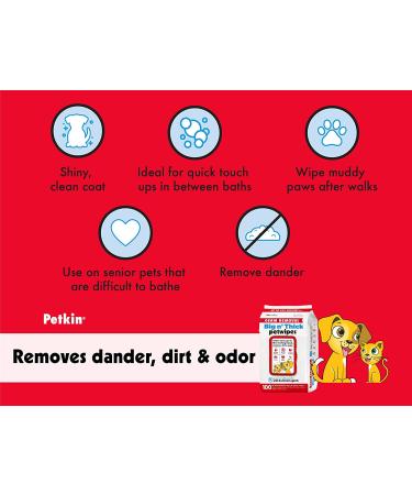 Petkin Large Pet Wipes for Dogs and Cats - Big n' Thick, Removes Daily Dirt & Odor, Ideal for Ears, Eyes, Face, Butt, and Body - Multipacks Available, 200 Wipes - Buy Online on GoSupps.com