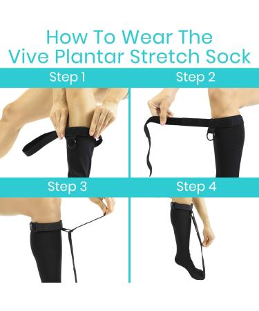 Vive Plantar Fasciitis Stretch Sock - Relief for Heel & Arch Pain - Compression Sleeve for Achilles Tendonitis - Men & Women (L/XL) - Buy Online on GoSupps.com