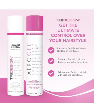 TRI Design Aerogel & Covert Control Holding Hair Spray - Hairspray for Women & Men Texture Spray for Hair of All Types Provides Hidden Control Hair Products 10.5 Oz. Each Bottle - Buy Online on GoSupps.com