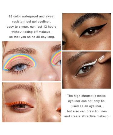 18 Color Matte Gel Eyeliner Set - Waterproof Colored Pencil Pens for Women - Buy Online on GoSupps.com