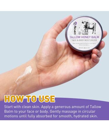 Beef Tallow for Skin 2 Pcs Grass-Fed Tallow and Raw Honey Balm with Lavender Essential Oil Natural Tallow Face Moisturizer & Beef Tallow for Face Nourishing Hydrating Balm 2.1OZ*2 Beef Tallow - Buy Online on GoSupps.com