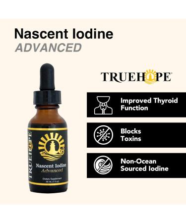 Truehope Pure Nascent Iodine Liquid Supplement - Potent Tincture Fast-Absorbing No Fillers Binders or Additives Pure Nascent Iodine Advanced 2% Drops 1 Fl Oz 30 ml - Buy Online on GoSupps.com