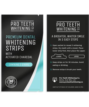 Peroxide-Free Premium Teeth Whitening Strips - 28 Strips for 14 Sessions - Safe for Enamel - Activated Charcoal Formula by Pro Teeth Whitening Co - Buy Online on GoSupps.com