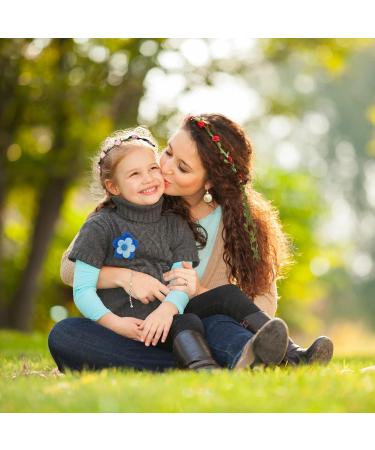 Boyrot 2pcs Flower Wreath Hair Crown for Women & Girls - Boho Floral Headband for Weddings Parties & Birthdays - Red & Pink Roses - Buy Online on GoSupps.com