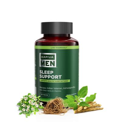 KAPIVA MEN Sleep Support Supplement with Bacopa Valerian Ashwagandha and Other Herbs and Vitamins Supports Healthy Sleep Patterns 30 Day Supply 60 Capsules 60 Count (Pack of 1)