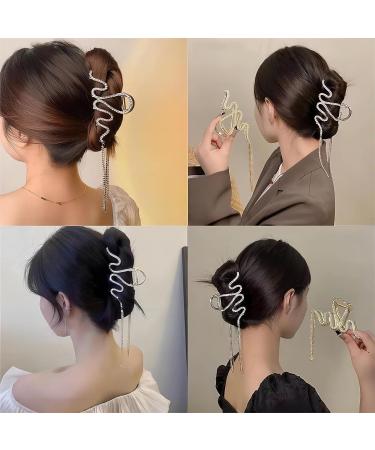 Deluxe Metal Rhinestone Snake Claw Clip for Thick Hair - Silver - Buy Online on GoSupps.com