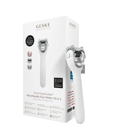 GESKE | SmartAppGuided MicroNeedle Face Roller | 9 in 1 | with rose quartz | Microneedling | Professional Microneedling Device | Needle Roller | Face Beauty Roller | Micro Needles