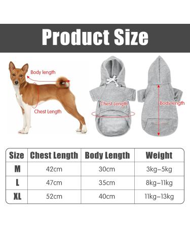 Buy Moorle Dogs Hoodie & Sweater - Warm Winter Coat for Small Dogs & Cats - Gray Size M - Buy Online on GoSupps.com