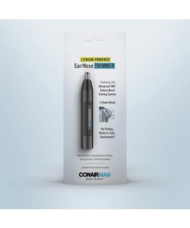 ConairMan Cordless Ear and Nose Hair Trimmer for Men - Lithium Powered with 3-Bevel Blade - Buy Online on GoSupps.com