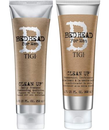 Bed Head by TIGI Clean Up Men's Daily Clarifying Shampoo and Conditioner Set to Remove Product Build Up from Scalp