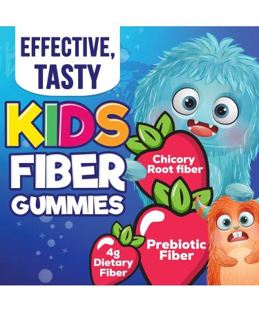 Fiber Gummies for Kids 4g - Safe Daily Fiber Gummy Supplement for Kids - Soluble Inulin Prebiotic Gummy for Digestive Health Support - Nature's Plant-Based Regularity & Digestion Support - 120 Gummies 120 Count (Pack of 1) - Buy Online on GoSupps.com