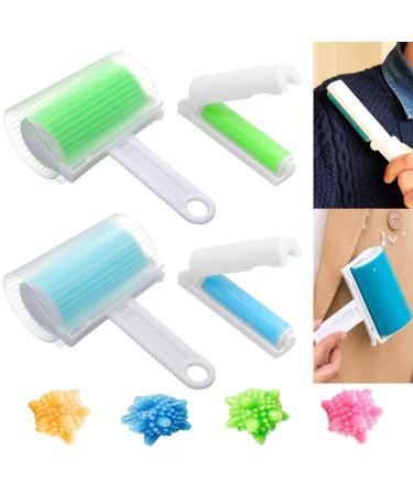 ZhongGuoqiaomao 8pcs lint roll reusable animal hair roll Washable lint roller Foldable sticky scooter lint remove roll accessories for hair dust lint animal hair with laundryball