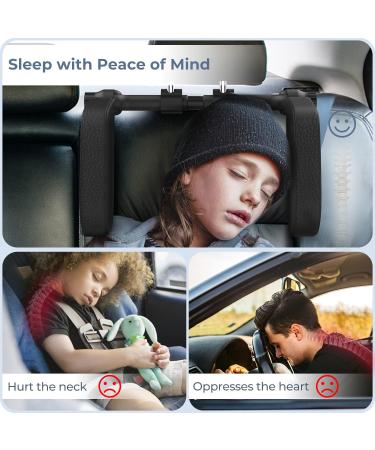 Yoocaa Car Headrest Pillow - Adjustable U Shaped Neck Support for Car Seat - Black - Kids & Adults - Buy Online on GoSupps.com