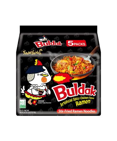 New Samyang Ramen/Spicy Chicken Roasted Noodles, 4.94 oz (Pack of 5) Spicy Chicken 4.9 Ounce (Pack of 5)