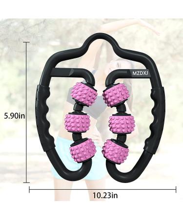 MZDXJ Fit Roller Pro Six-Wheel Fascia Muscle Roller - Relieve Muscle Soreness, Reduce Cellulite - Deep Tissue Massage Roller (Black/Pink) - Buy Online on GoSupps.com