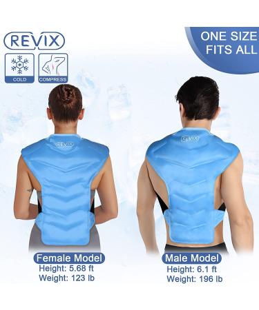 REVIX Large Gel Ice Pack for Shoulder and Back Injuries - Reusable Wrap for Pain Relief and Swelling - Soft Plush Lining - Flexible and Long Lasting - Blue - Buy Online on GoSupps.com