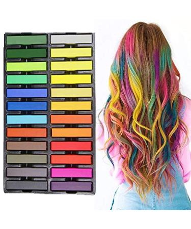 24 Colors Hair Chalk Set for Kids and Pets - Washable Hair Dye Art Gift for Halloween, Birthdays, Easter, and Cosplay - Buy Online on GoSupps.com