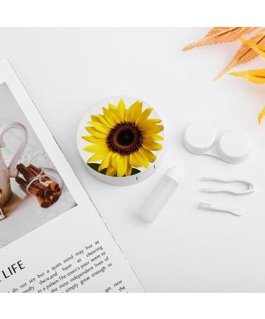 Flower Sunflower Print Contact Lens Case - Travel Box for Lens Care | Durable Plastic Case - Buy Online on GoSupps.com