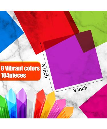 104 Pieces Cello Sheets for DIY Arts Crafts | 8x8 Inch Cellophane Wraps | Decoration Pack of 104 - Buy Online on GoSupps.com