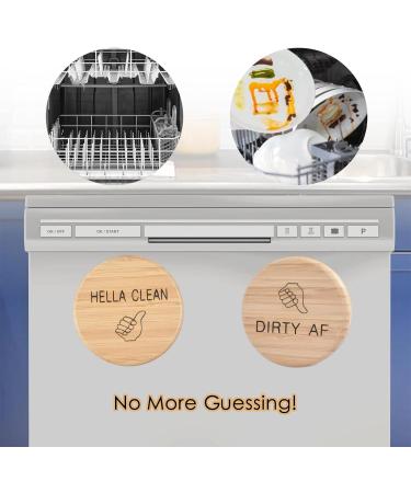Blue Fish Clean Dirty Magnet for Dishwasher Bamboo Non-Scratch Strong Magnetic Flip Indicator | Strong Non-Scratching Magnet Decorative Kitchen Accessories - Buy Online on GoSupps.com