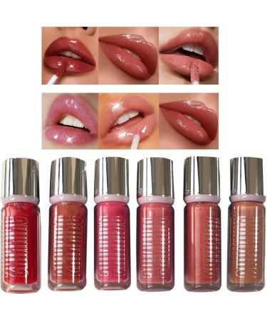 Lip gloss fuller plumping lip gloss 6 Pieces Moisturizing Lip Gloss Lip Clay Lip Gloss Long Lasting Makeup Cosmetics Lipstick Makeup for Women Girls Lips and Cheeks - Buy Online on GoSupps.com