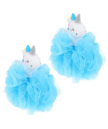 LALAFINA 2Pcs Unicorn Bath Ball Bathing Body Scrubber Puff Dead Skin Clean Pouf Cartoon Bath loofah Brush Shower loofah Boys Body wash Unicorn Shower mesh Ball Miss Animal Bubble Ball PVC 1 Count (Pack of 1) 1.0